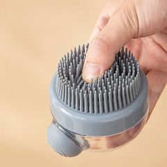 1Pc Pet Bath Brush Soft Silicone with Shampoo Dispenser Gentle Massage - PeticaDeals