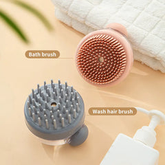 1Pc Pet Bath Brush Soft Silicone with Shampoo Dispenser Gentle Massage - PeticaDeals