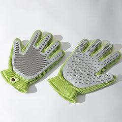 1pc Dogs Grooming Glove Silicone Fabric Cats Brush Comb Shedding Hair Gloves - PeticaDeals