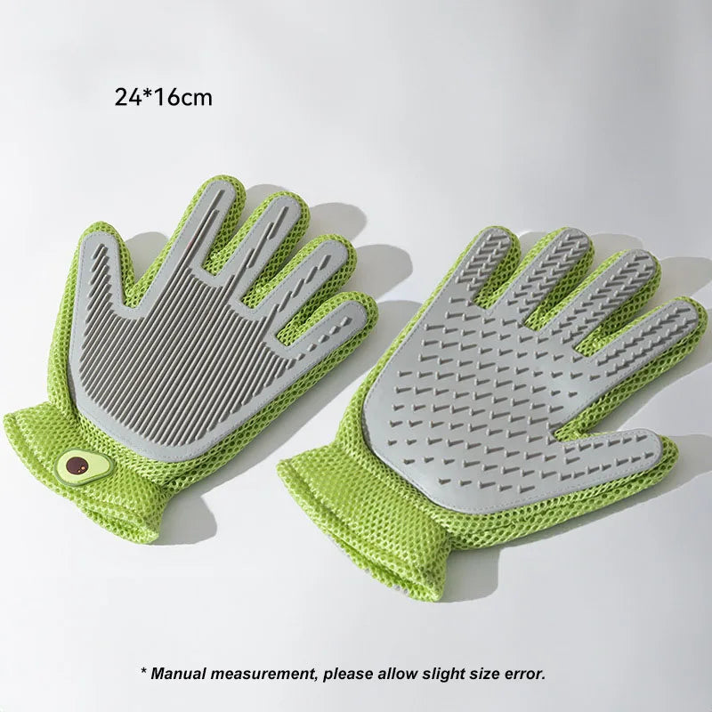 1pc Dogs Grooming Glove Silicone Fabric Cats Brush Comb Shedding Hair Gloves - PeticaDeals