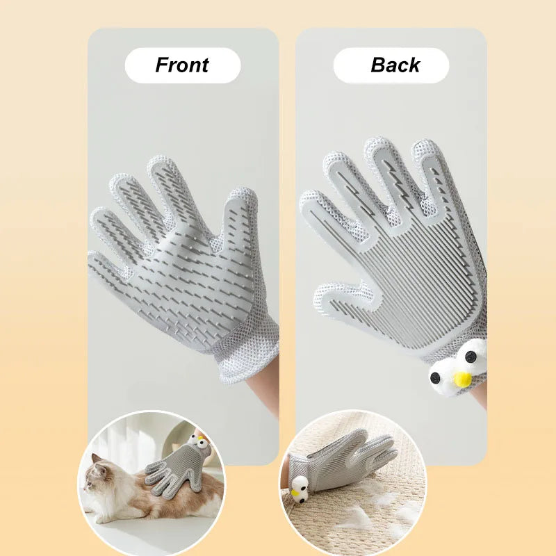 1pc Dogs Grooming Glove Silicone Fabric Cats Brush Comb Shedding Hair Gloves - PeticaDeals