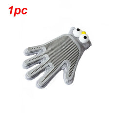 1pc Dogs Grooming Glove Silicone Fabric Cats Brush Comb Shedding Hair Gloves - PeticaDeals