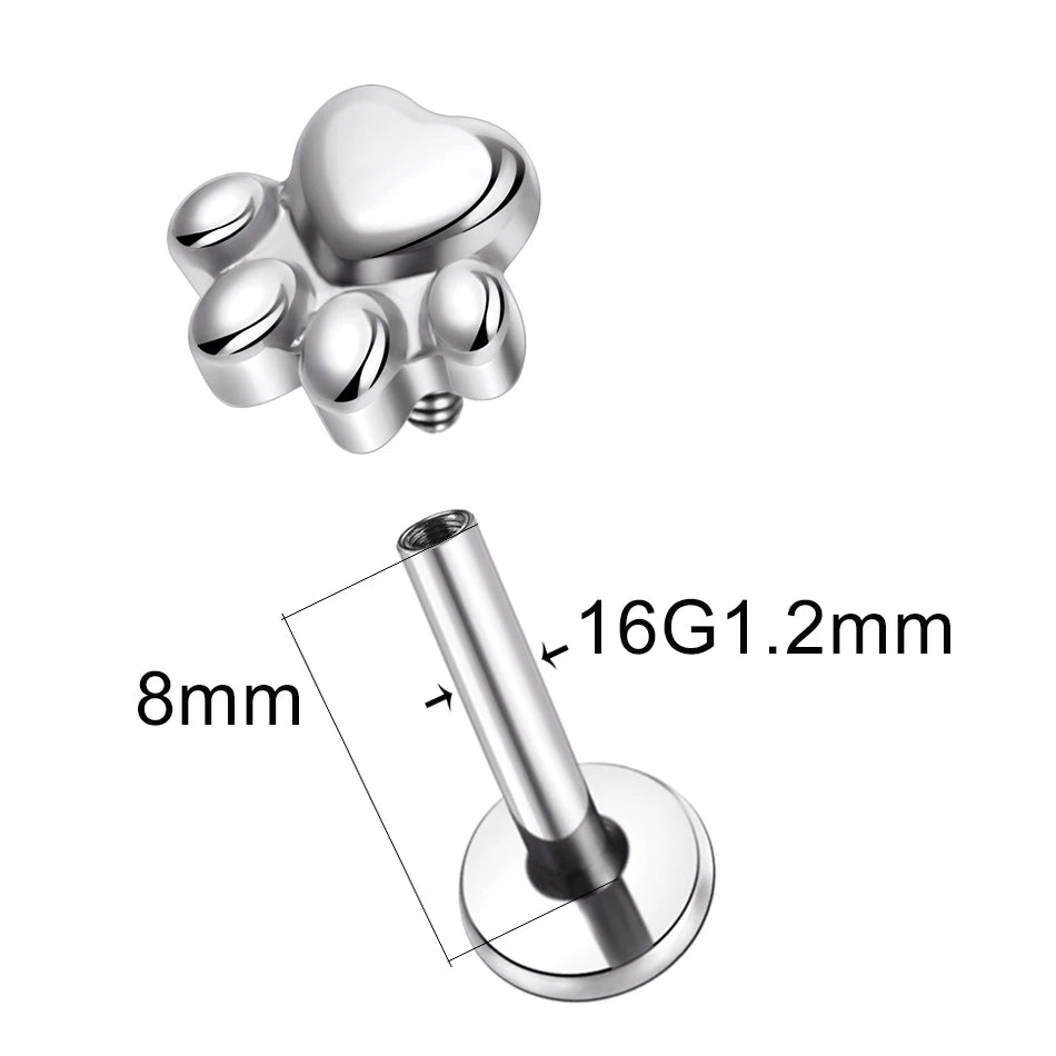 1pcs Implant Grade Titanium Puppy Paw - PeticaDeals