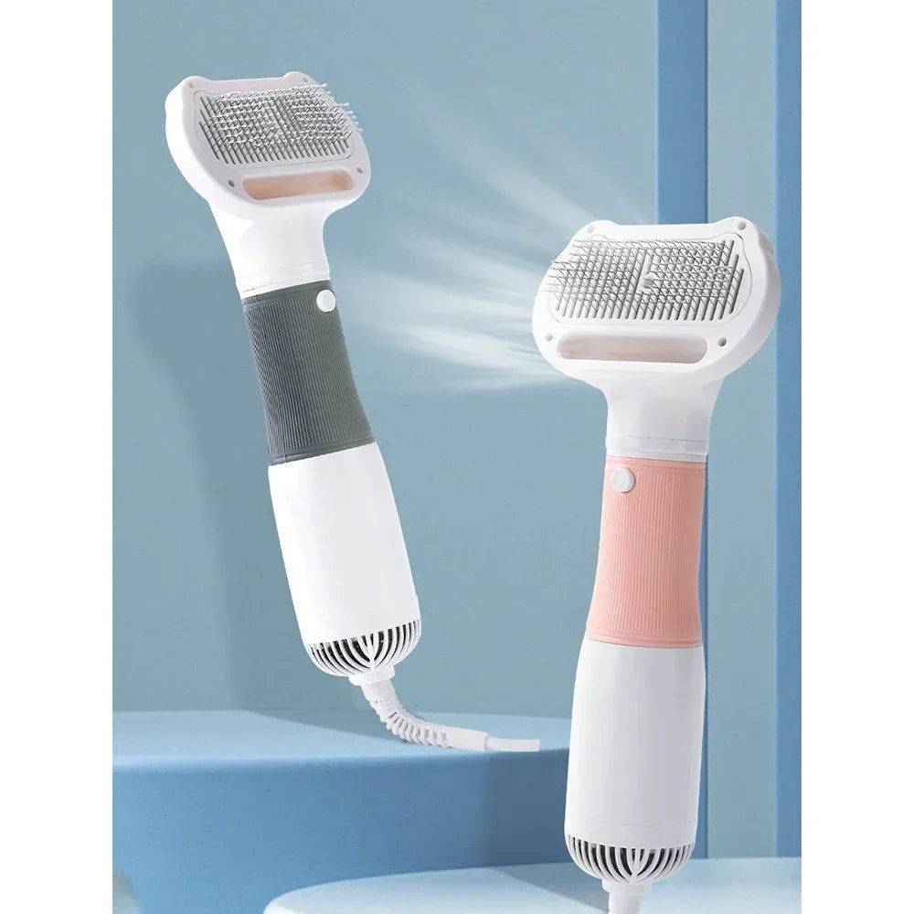 2-in-1 Pet Grooming Dryer Portable three-speed wind speed with Slicker Brush - PeticaDeals
