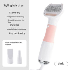 2-in-1 Pet Grooming Dryer Portable three-speed wind speed with Slicker Brush - PeticaDeals