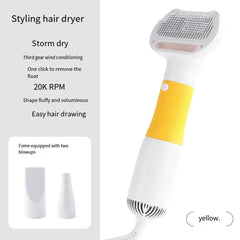 2-in-1 Pet Grooming Dryer Portable three-speed wind speed with Slicker Brush - PeticaDeals
