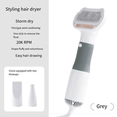 2-in-1 Pet Grooming Dryer Portable three-speed wind speed with Slicker Brush - PeticaDeals