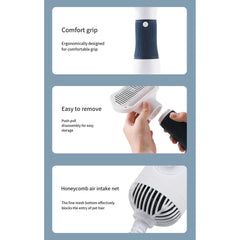 2-in-1 Pet Grooming Dryer Portable three-speed wind speed with Slicker Brush - PeticaDeals