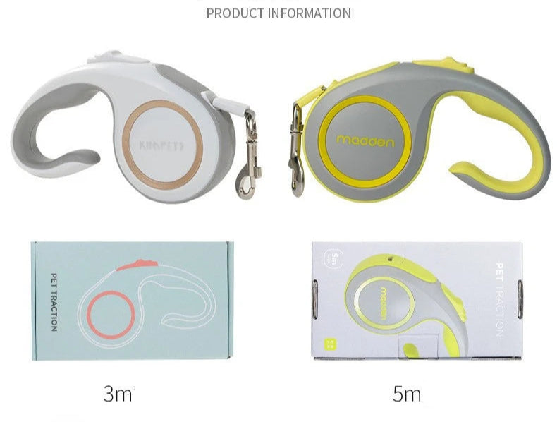3M 5M Dog Retractable Traction Rope Dog Leash Cat Puppy Harness Belt Automatic Flexible - PeticaDeals