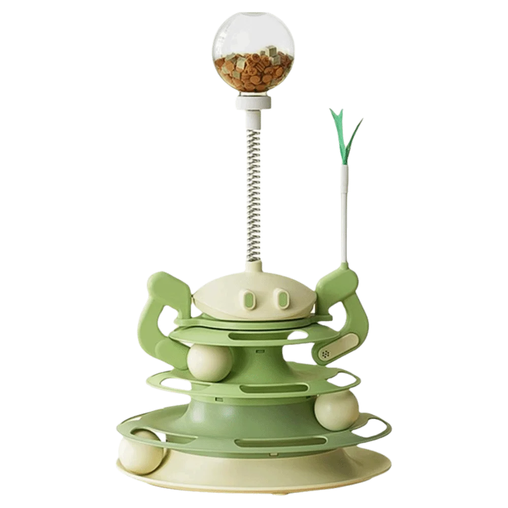 3 Layer Cat Toy Tower Interactive Physical Exerciser Cat Food Toy Entertaining Stimulating Pet Plaything Indoor Use - PeticaDeals