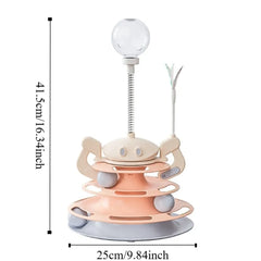 3 Layer Cat Toy Tower Interactive Physical Exerciser Cat Food Toy Entertaining Stimulating Pet Plaything Indoor Use - PeticaDeals