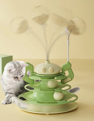 3 Layer Cat Toy Tower Interactive Physical Exerciser Cat Food Toy Entertaining Stimulating Pet Plaything Indoor Use - PeticaDeals