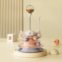 3 Layer Cat Toy Tower Interactive Physical Exerciser Cat Food Toy Entertaining Stimulating Pet Plaything Indoor Use - PeticaDeals