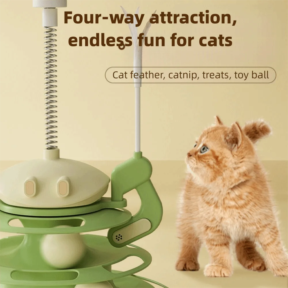 3 Layer Cat Toy Tower Interactive Physical Exerciser Cat Food Toy Entertaining Stimulating Pet Plaything Indoor Use - PeticaDeals