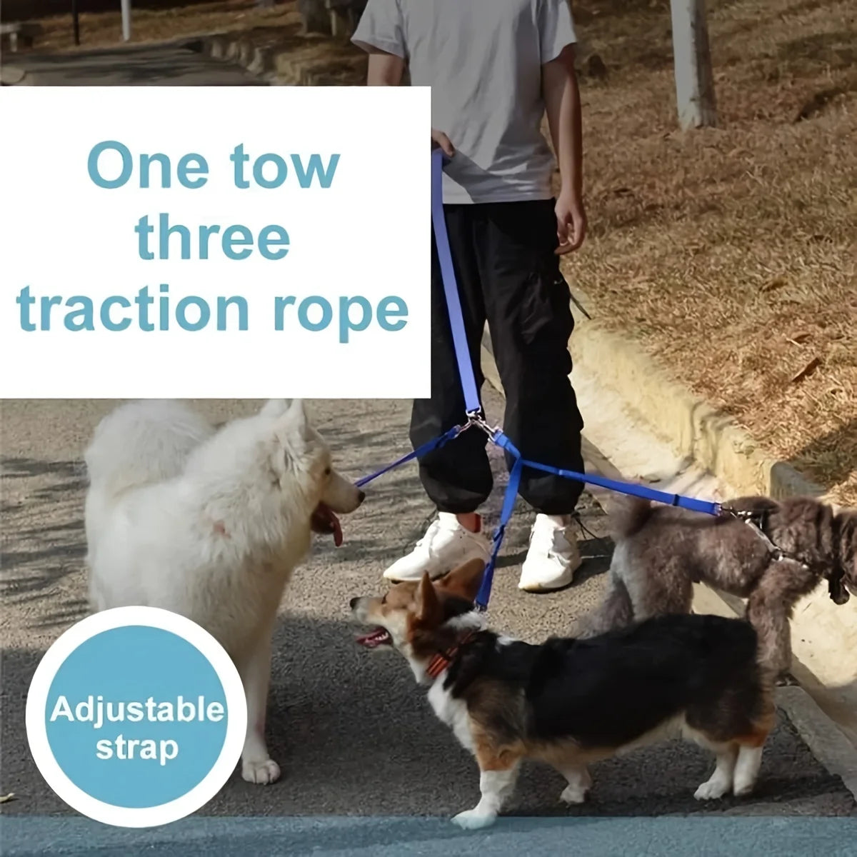 3 Way Dog Leash Adjustable Car Seat Belt For Outdoor Walking - PeticaDeals