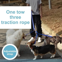 3 Way Dog Leash Adjustable Car Seat Belt For Outdoor Walking - PeticaDeals