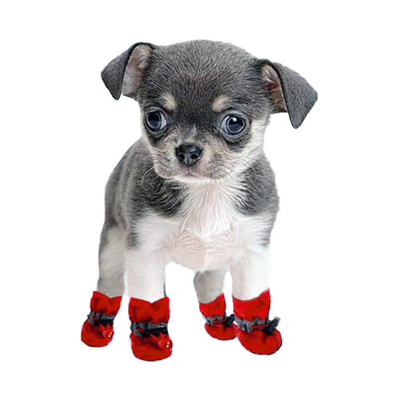 4pcs/set Dog Winter Warm Anti-skid Rain Shoes - PeticaDeals