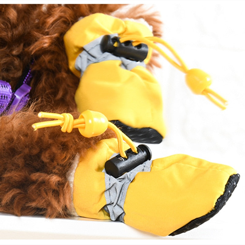 4pcs/set Dog Winter Warm Anti-skid Rain Shoes - PeticaDeals
