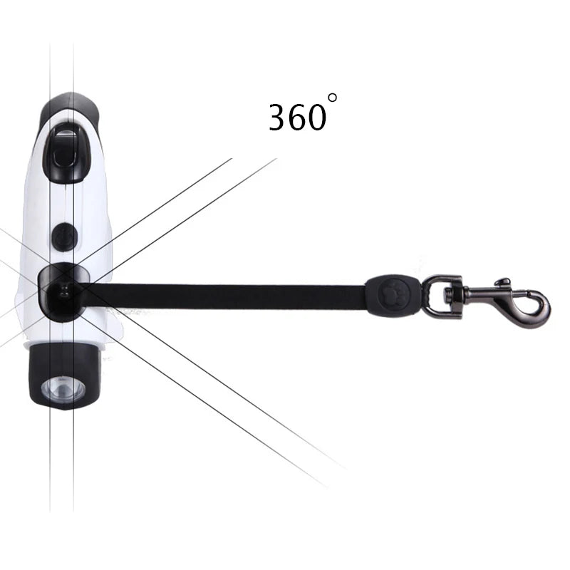 5M Long LED Big Dog Leash Automatic Retractable Pet Leashes - PeticaDeals