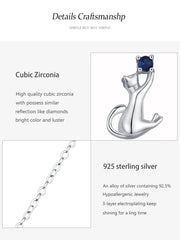 925 Sterling Silver Creative Cat Pendant Necklace Earrings For Women - PeticaDeals