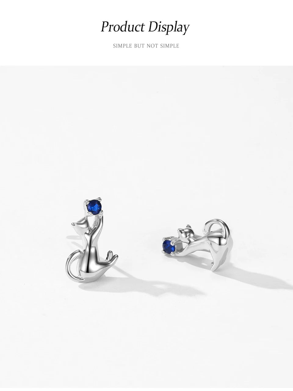 925 Sterling Silver Creative Cat Pendant Necklace Earrings For Women - PeticaDeals