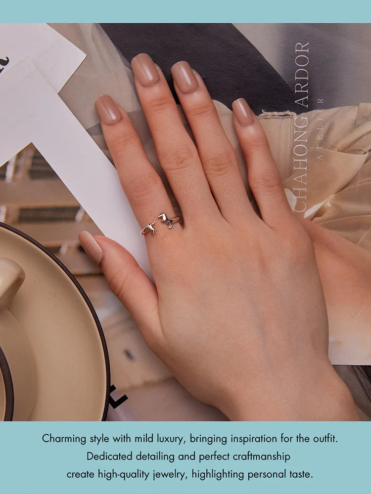 925 Sterling Silver Cute Dachshund Dog Adjustable Rings Stud Earrings Original Girl Lovely - PeticaDeals