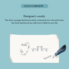 925 Sterling Silver Cute Dachshund Dog Adjustable Rings Stud Earrings Original Girl Lovely - PeticaDeals