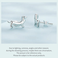 925 Sterling Silver Cute Dachshund Dog Adjustable Rings Stud Earrings Original Girl Lovely - PeticaDeals