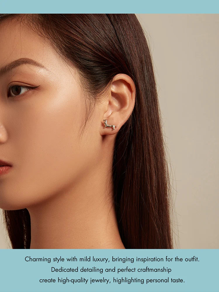 925 Sterling Silver Cute Dachshund Dog Adjustable Rings Stud Earrings Original Girl Lovely - PeticaDeals