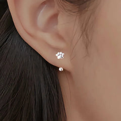 925 Sterling Silver Small Cat Paw Metal Stud Earrings for Women - PeticaDeals