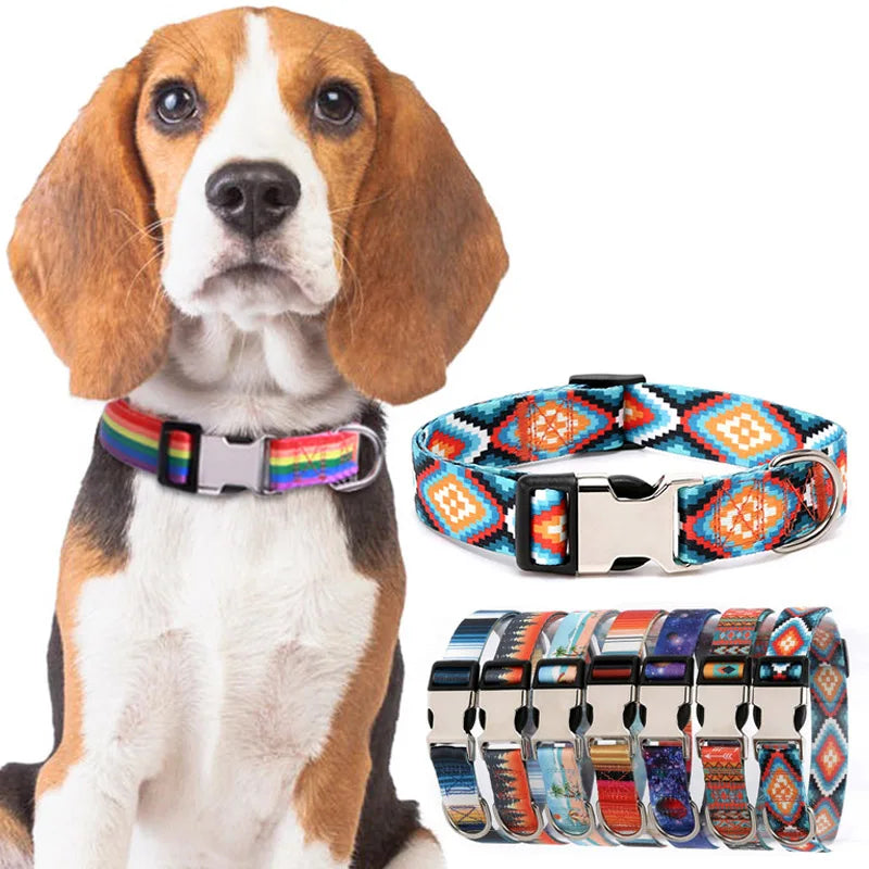 Adjustable Nylon Dog Forest Pattern Collar - PeticaDeals