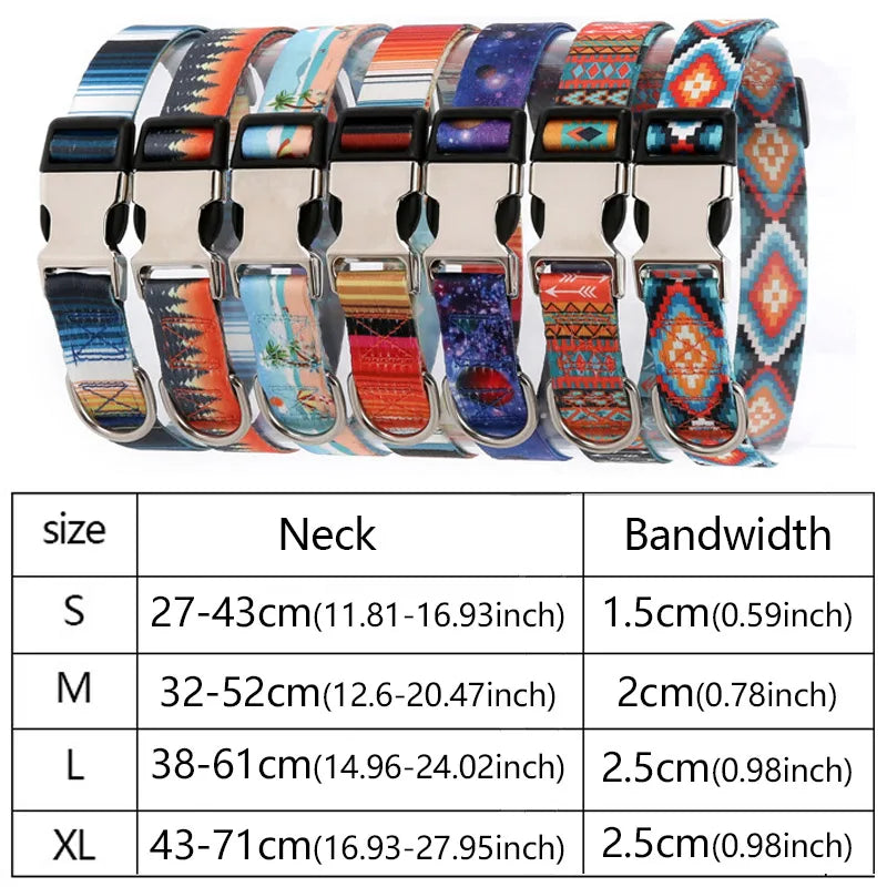 Adjustable Nylon Dog Forest Pattern Collar - PeticaDeals