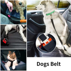 Adjustable Pet Cat Dog Car Seat  Belt & Leash - PeticaDeals