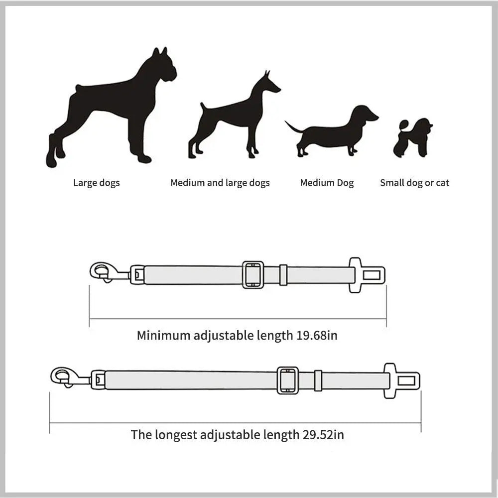 Adjustable Pet Cat Dog Car Seat  Belt & Leash - PeticaDeals