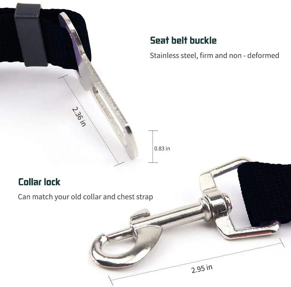Adjustable Pet Cat Dog Car Seat  Belt & Leash - PeticaDeals