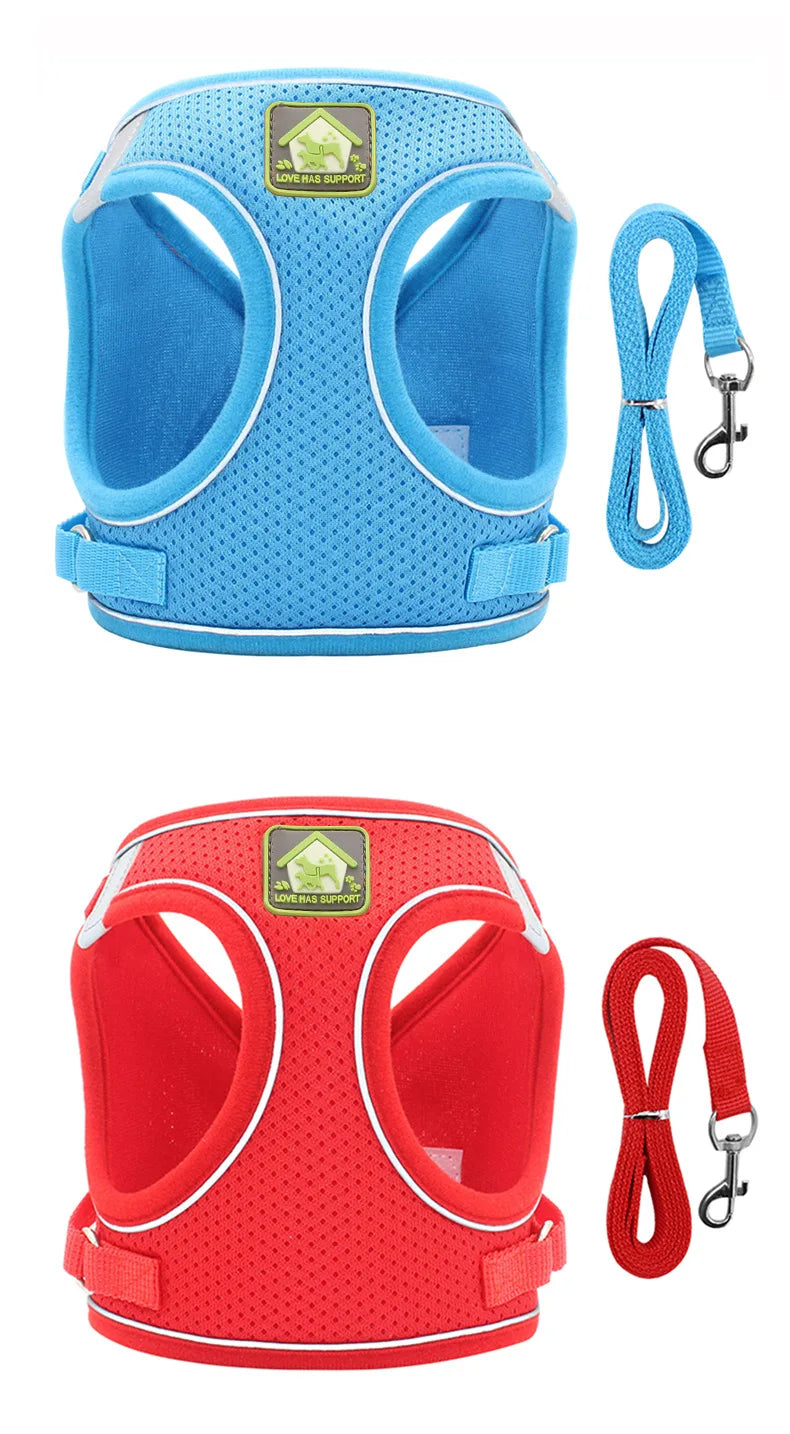 Adjustable Reflective Harness with Leash for Cats & Small Medium Dogs - PeticaDeals