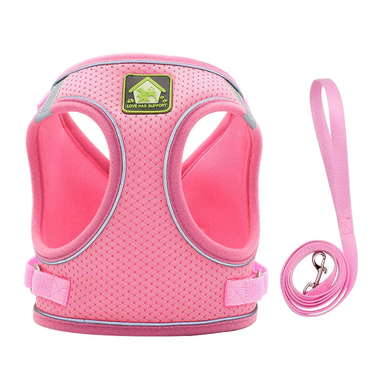 Adjustable Reflective Harness with Leash for Cats & Small Medium Dogs - PeticaDeals