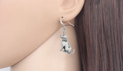 Alloy Antique Gold Plated Sweet Labrador Dogs Earrings Drop Dangle Novelty - PeticaDeals