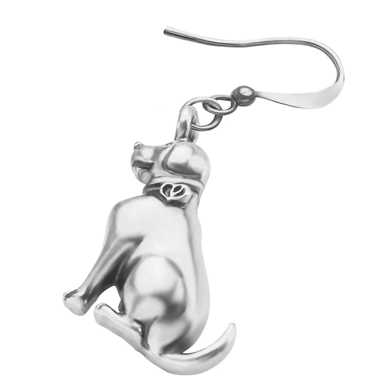 Alloy Antique Gold Plated Sweet Labrador Dogs Earrings Drop Dangle Novelty - PeticaDeals
