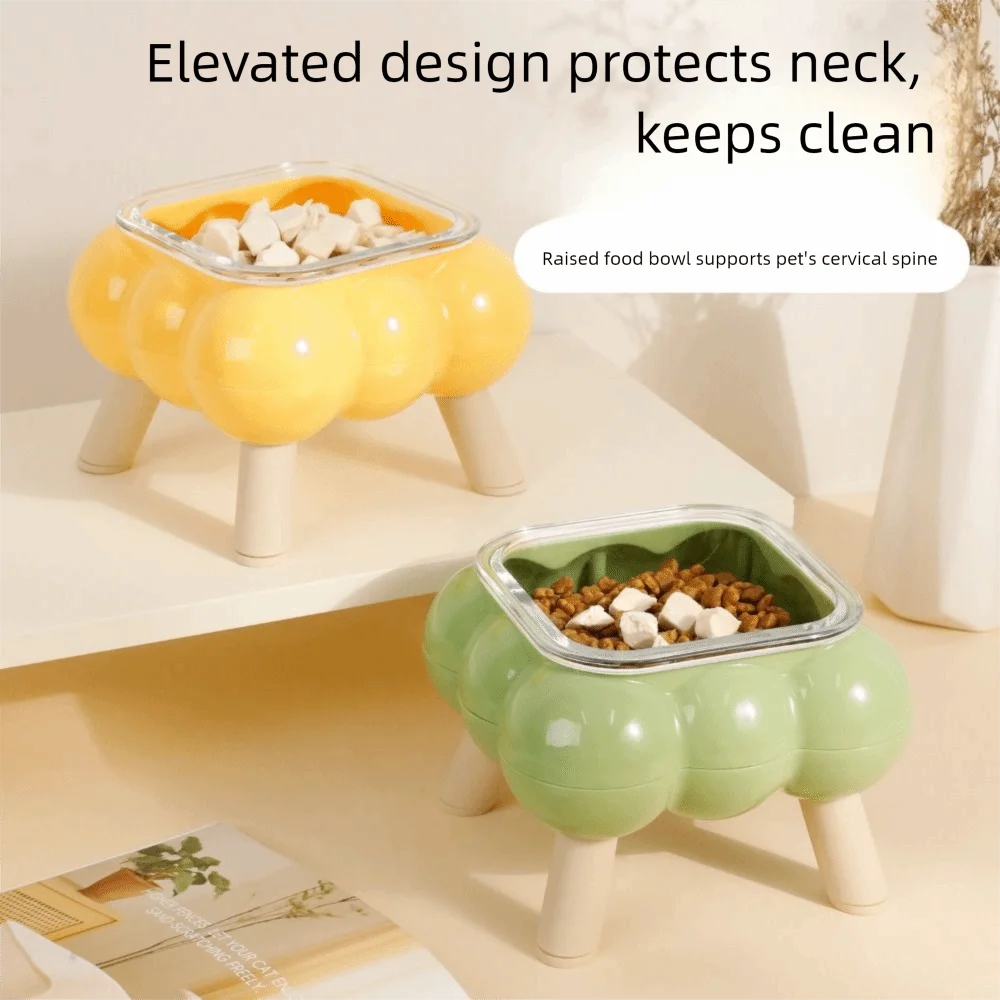 Anti-Slip Cat Food Water Bowl Detachable Anti Vomiting Pet High Footed Bowl Anti Overturning - PeticaDeals
