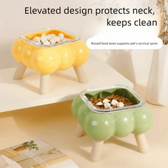 Anti-Slip Cat Food Water Bowl Detachable Anti Vomiting Pet High Footed Bowl Anti Overturning - PeticaDeals