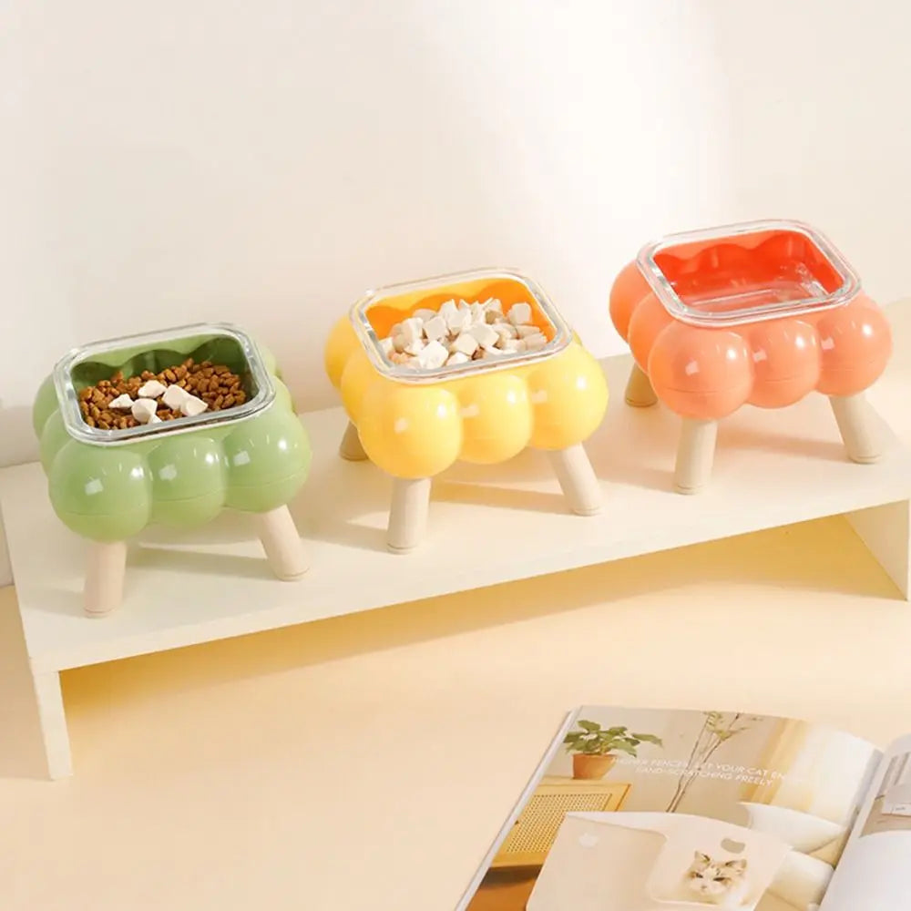 Anti-Slip Cat Food Water Bowl Detachable Anti Vomiting Pet High Footed Bowl Anti Overturning - PeticaDeals