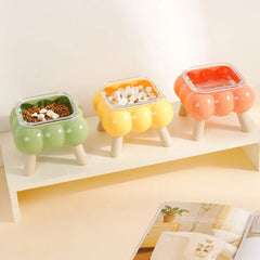 Anti-Slip Cat Food Water Bowl Detachable Anti Vomiting Pet High Footed Bowl Anti Overturning - PeticaDeals