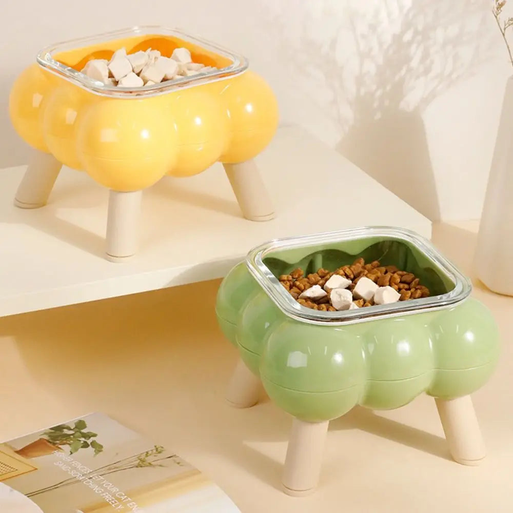 Anti-Slip Cat Food Water Bowl Detachable Anti Vomiting Pet High Footed Bowl Anti Overturning - PeticaDeals