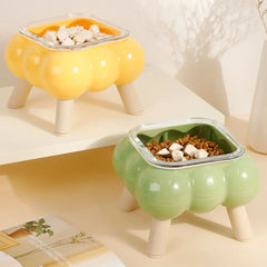 Anti-Slip Cat Food Water Bowl Detachable Anti Vomiting Pet High Footed Bowl Anti Overturning - PeticaDeals