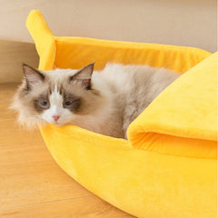 Banana Cat Bed Cute Cozy - PeticaDeals