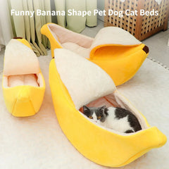 Banana Cat Bed Cute Cozy - PeticaDeals
