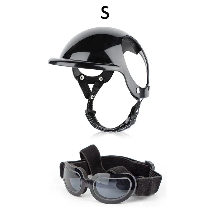 Bicycle Motorcycle Helmet with Sunglasses Dog Cat - PeticaDeals