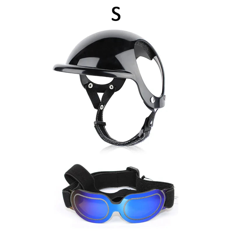 Bicycle Motorcycle Helmet with Sunglasses Dog Cat - PeticaDeals