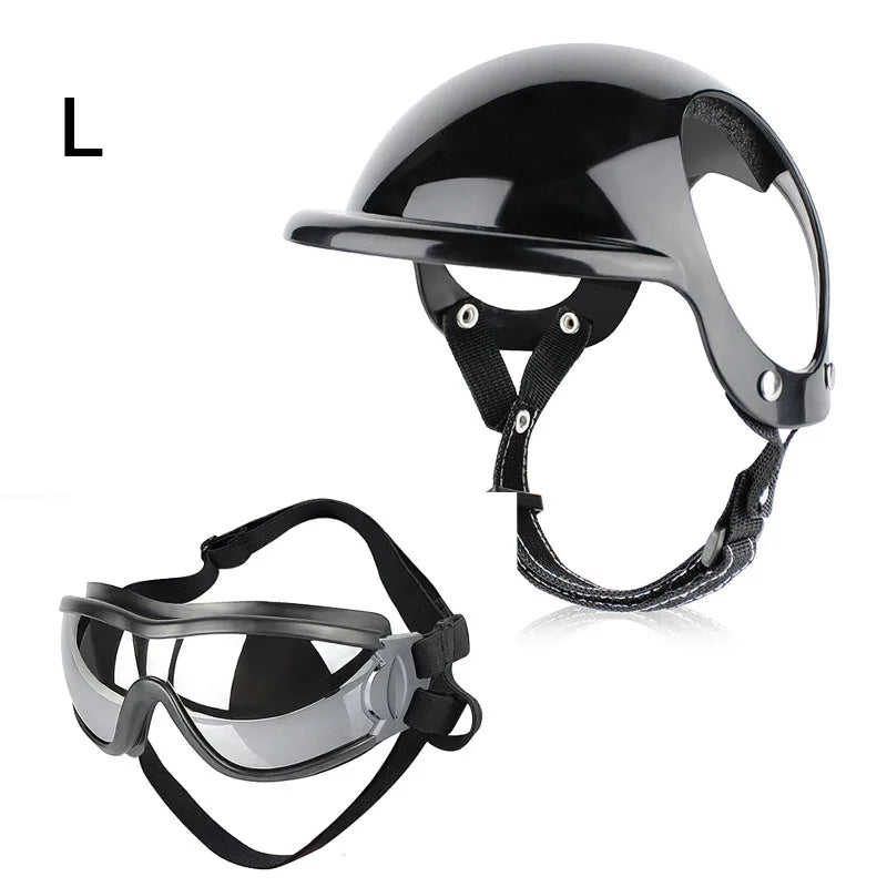 Bicycle Motorcycle Helmet with Sunglasses Dog Cat - PeticaDeals